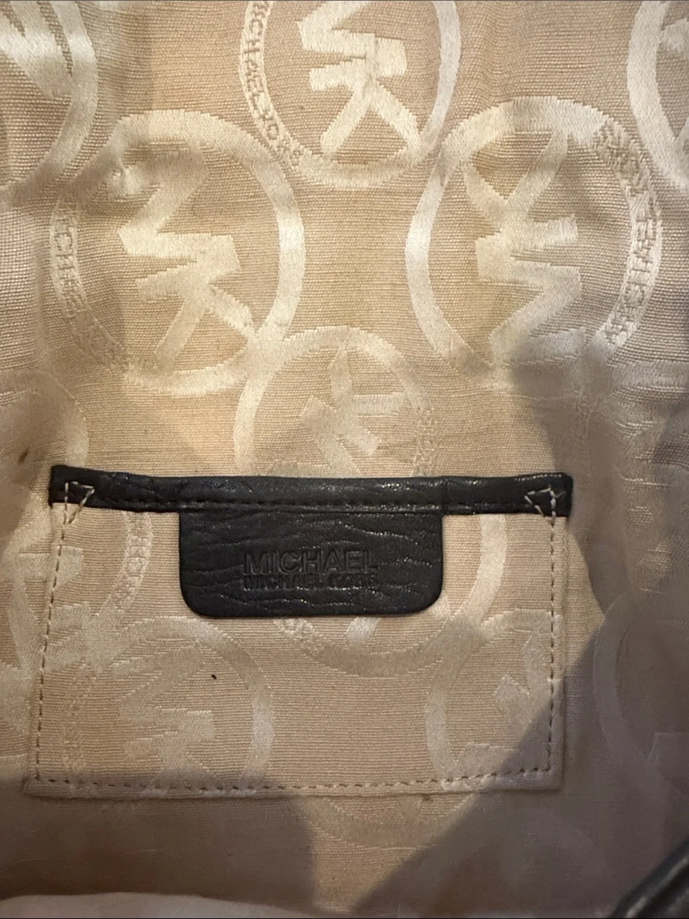 Micheal Kors Black Leather Clutch Wallet with Silver Buckle